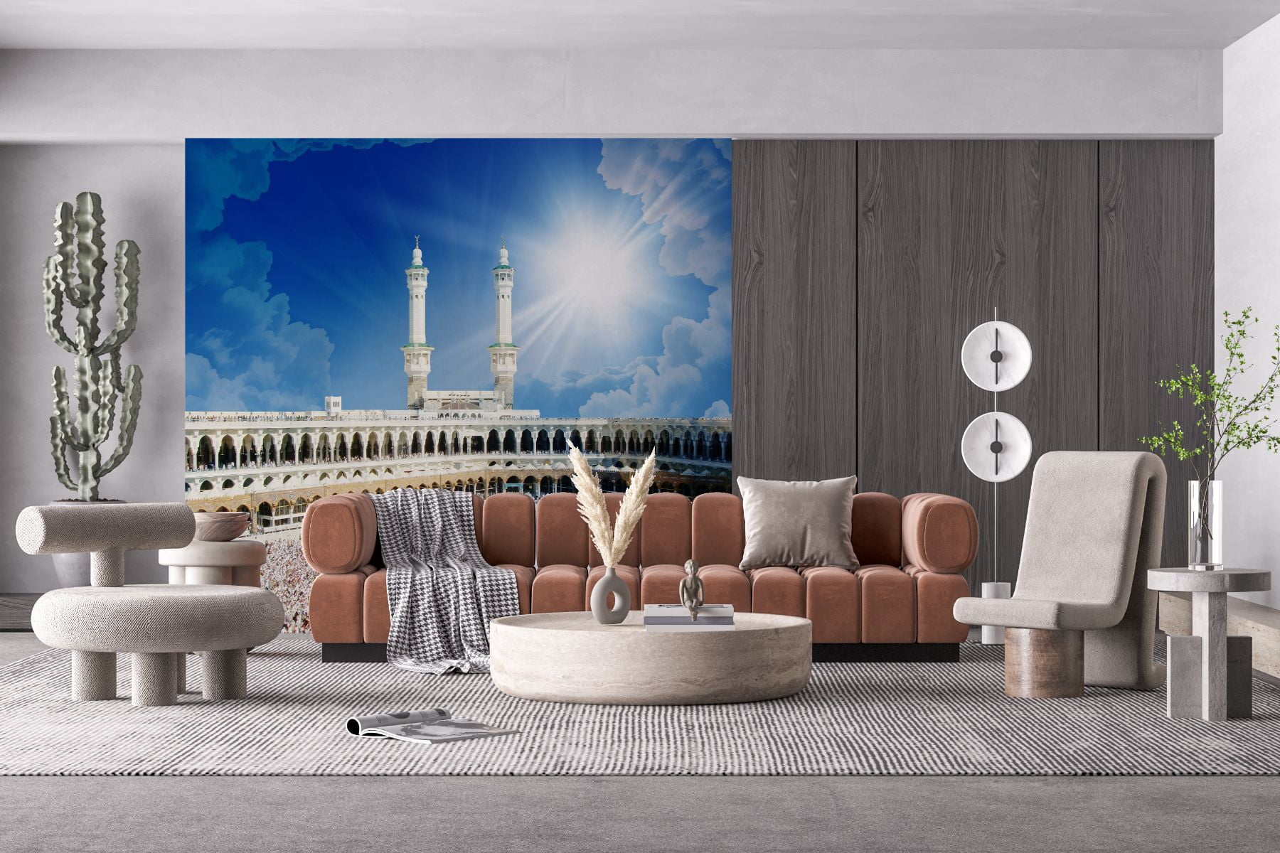 3d wallpaper design with kabah in mekka for mural-133622402