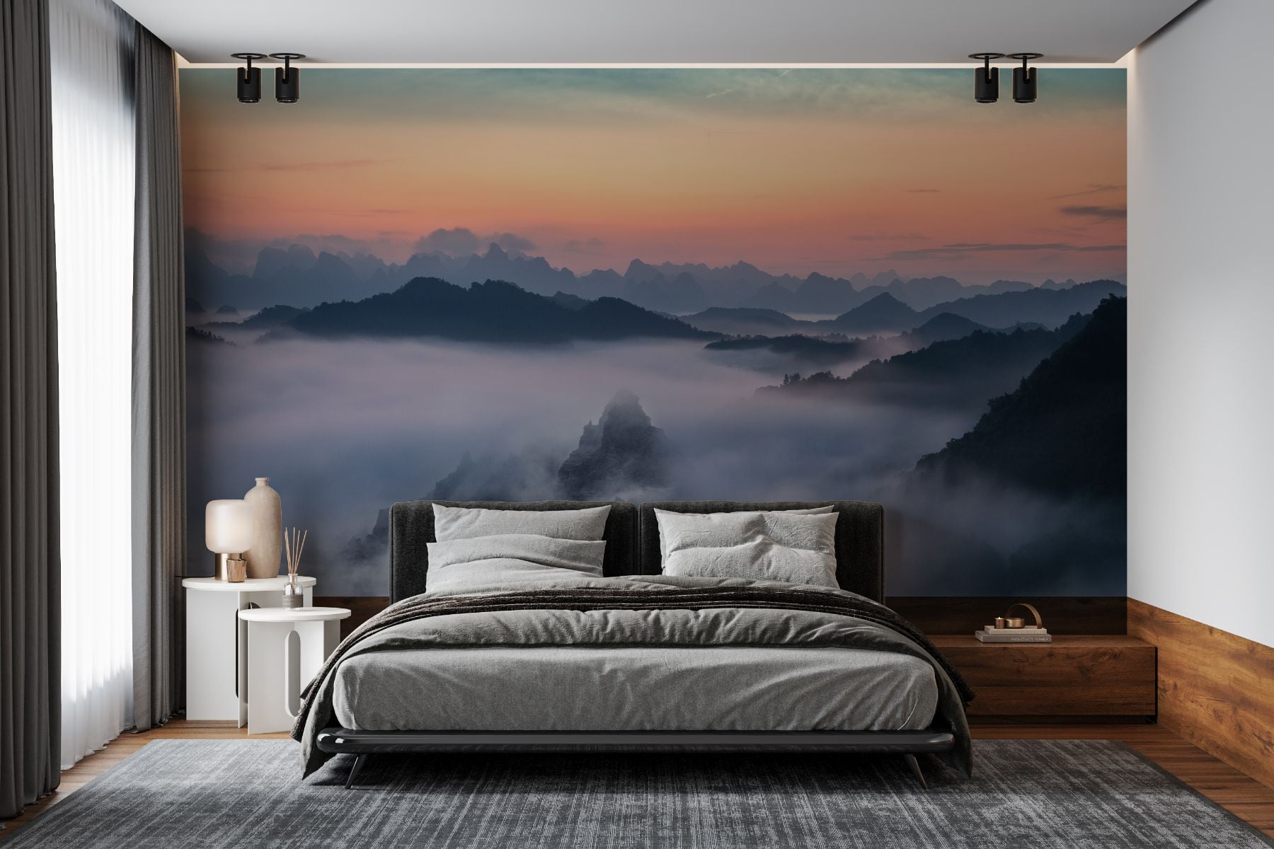 Fog Sunset Sky Landscape Mountain Clouds-4436636